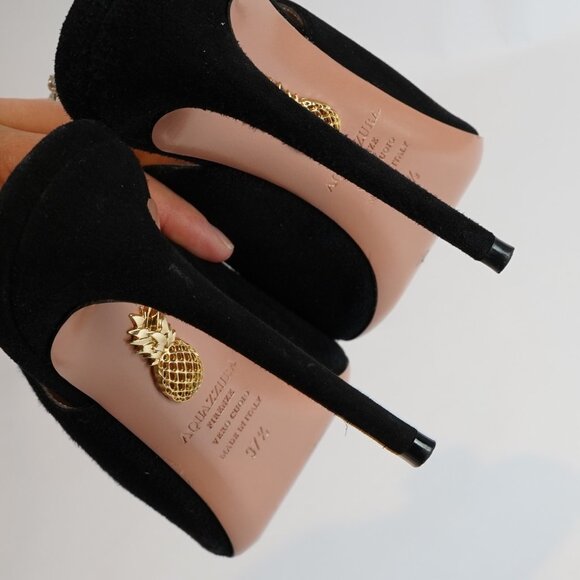 Aquazzura Lily of the Valley Stiletto Mule Heels IT 37.5/ US 7.5 - Picture 4 of 6